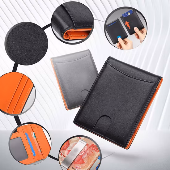 Hot Sales Slim Leather Bifold Classic Money Clip Wallet RFID Men Wallet